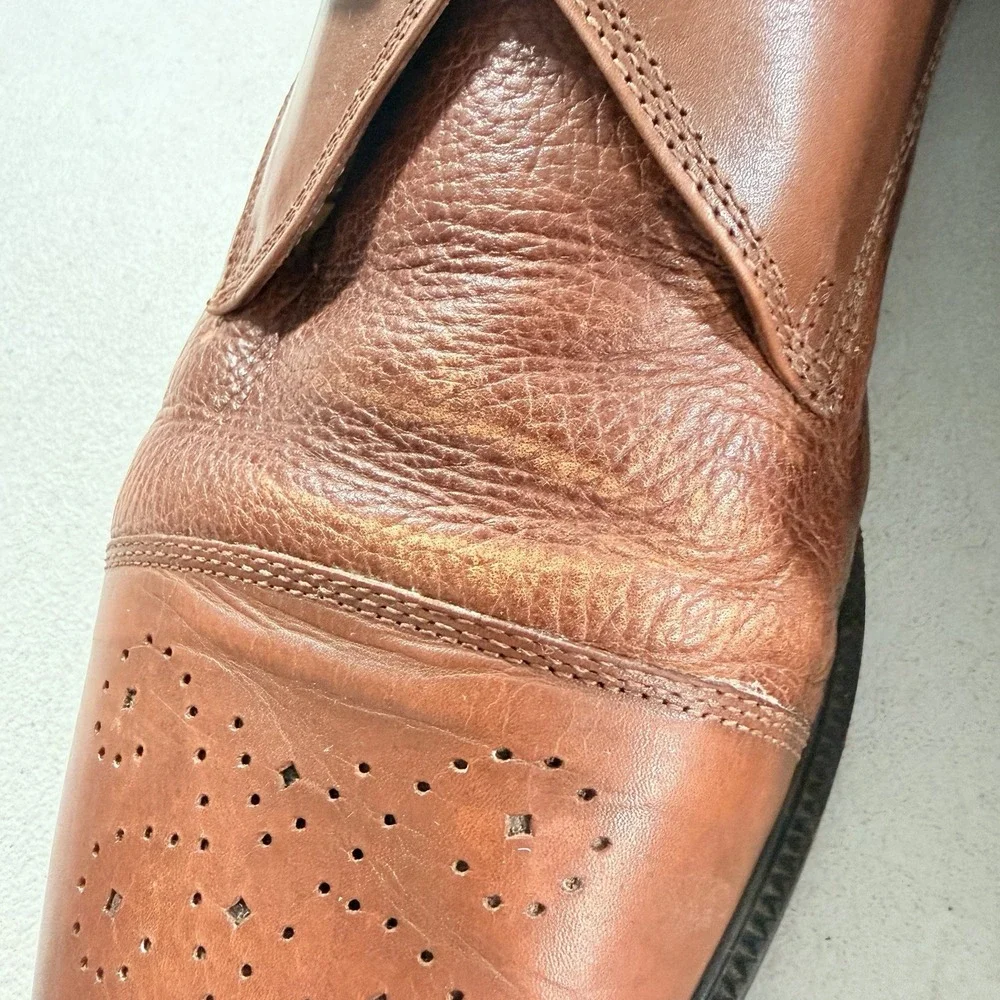Stanley‎ Blacker Men's Brown Leather Cap Toe Monk Strap Dress Shoes Size 13 M
